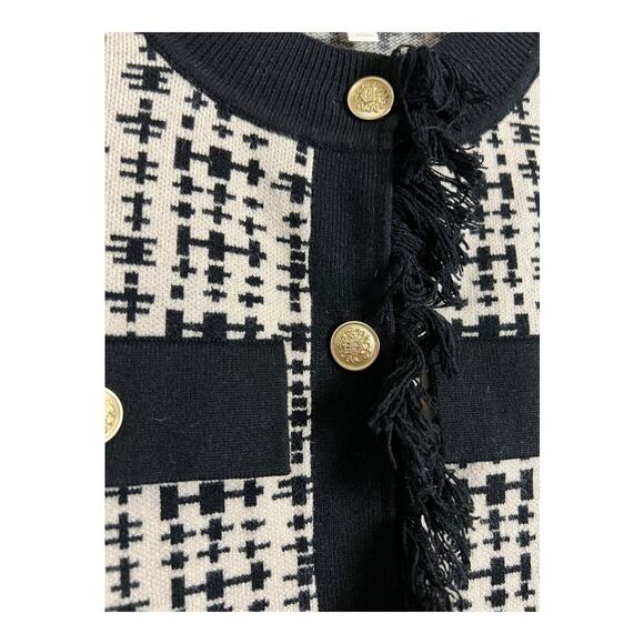 Cyrus Long Sleeve Tweed Cardigan Blazer Jacket XS Preppy Office Brunch - Picture 3 of 7